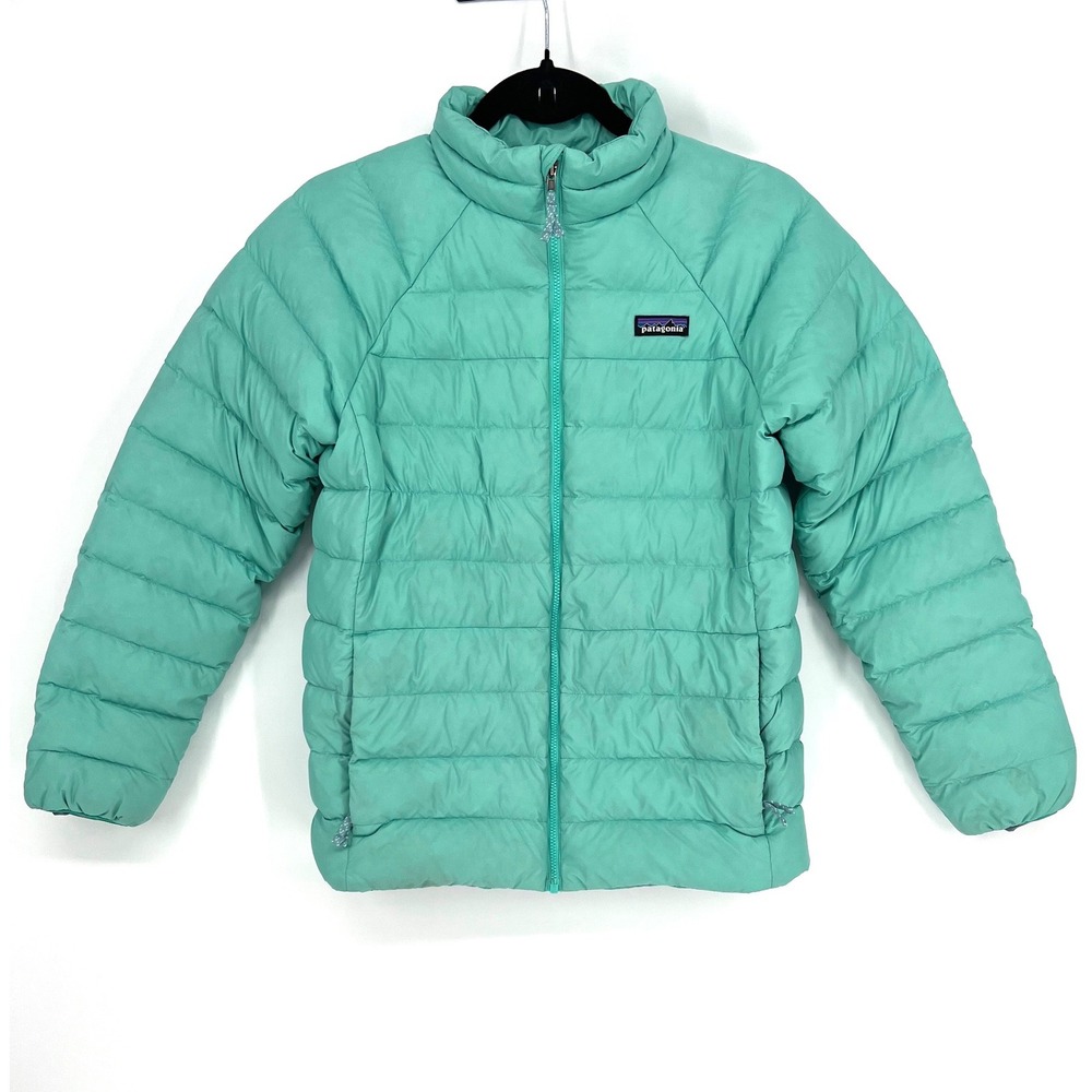 Patagonia Kids XL 14 Down Sweater Jacket Puffer Fresh Teal Green 68625